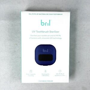 Bril UV Toothbrush Sterilizer Kills 99.9% of Bacteria USB Rechargeable Blue NEW
